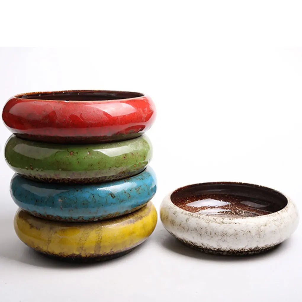 Ceramics Vintage Ceramic Glazed Bonsai Pot Creative And Durable For Plant Lovers Flowers Herbs