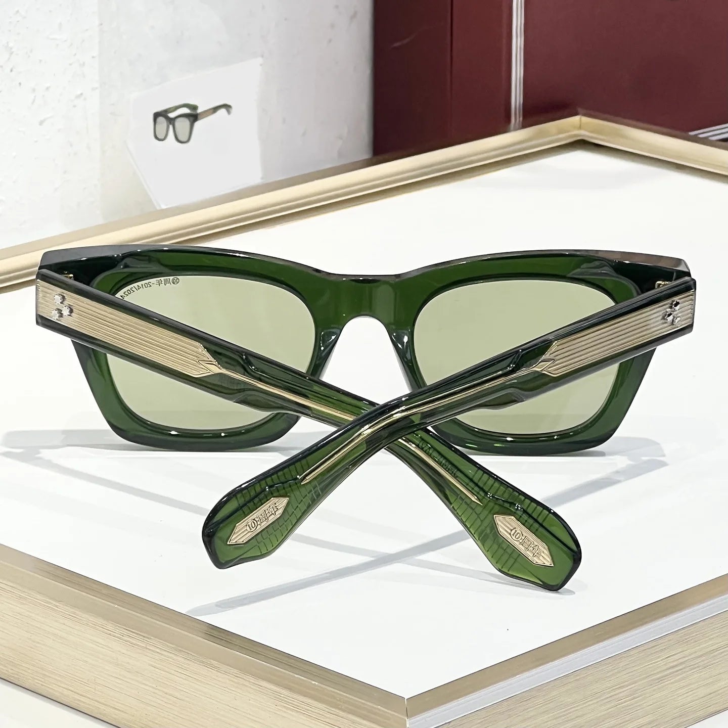 Dearan 10th Anniversary Luxury Retro Sunglasses Exquisite Cat Eye Thick Acetate Handmade UV400 Neutral Glasses