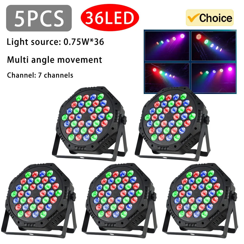 3 in 1 LED Par Light 60x3W RGB Full Color for Dance Studio Club Disco Show Lighting DMX512 Control Stage Flat Light party lights