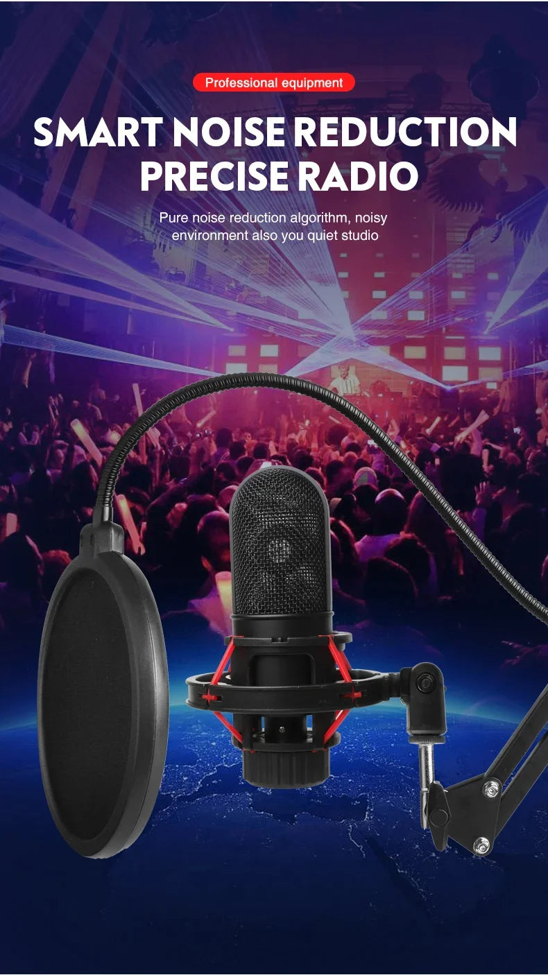 DJ18 Sound Card Studio Record Professional Mixer Singing Noise Reduction Microphone Voice BM800 Live Broadcast Mick Tok Music