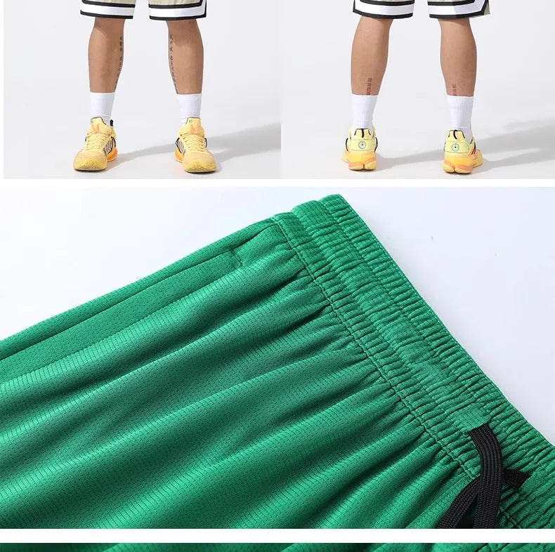 Basketball Pants Sports Running Training Casual Pants Five-point Basketball Shorts Double-sided Zipper Pocket Fitness Men Loose