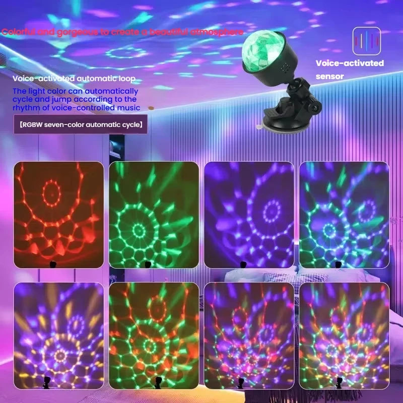 7 Colors Strobe Light Sound Activated Stage with Remote Control Disco Ball Lamps for Home Room Parties Kids Birthday Wedding Bar