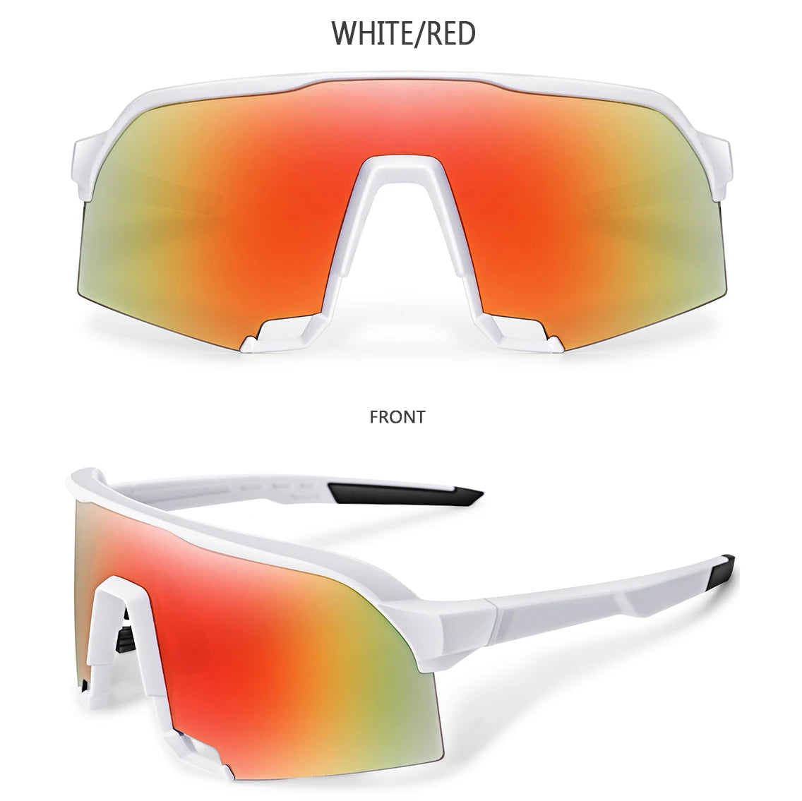 Brand 100 Cycling Sunglasses for Men and Women UV400 Protection 5 colors Big Frame Running Fishing Sports Eyewear