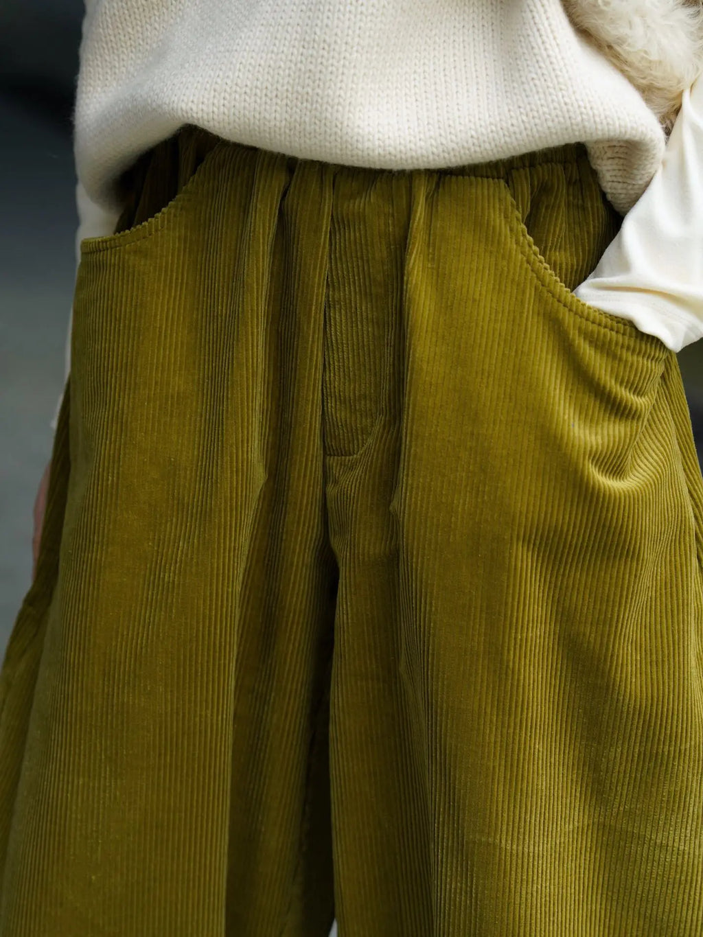 2025 Women Spring Fashion Big Wide Leg Pants Stretch High Waist Corduroy Pants Fashion Clothes 100% Cotton Pants Female Trousers