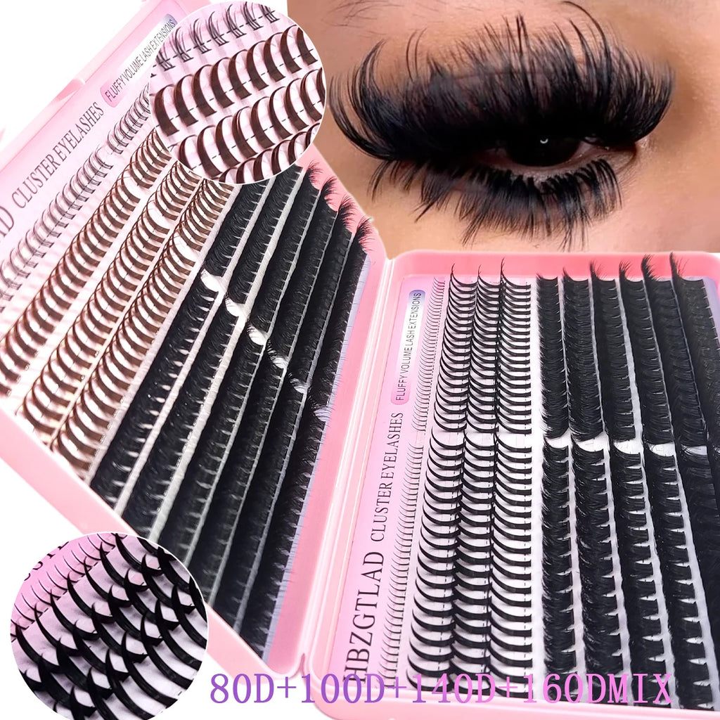 80D-160D Eyelash Book Style Bottom+Spike Cluster Eyelash Manga Eyelash Cluster Extension Spike Cluster Anime Eyelash