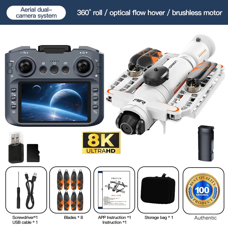 Drone Toy Gift 2026 New AE22 8K 5G infrared obstacle avoidance optical flow positioning brushless motor Oneclick spray function