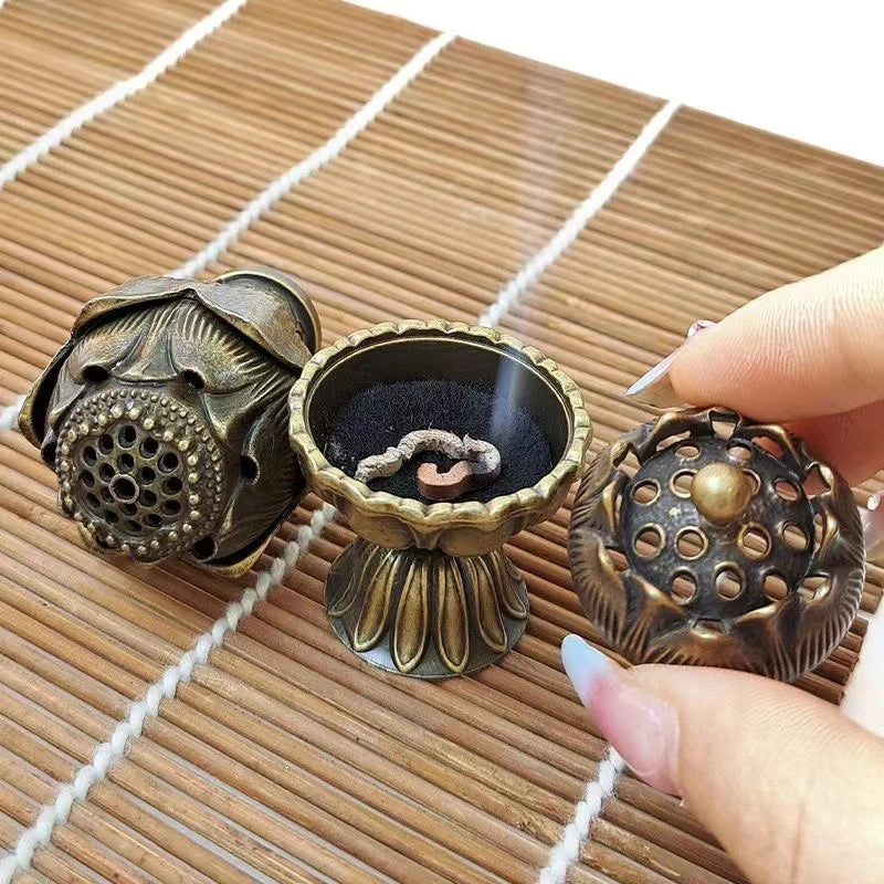 Brass Incense Burner Metal Aromatherapy Holder Unscented Ideal For Yoga Meditation Bedroom AmbianceHome Decor