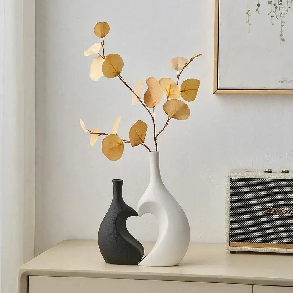 Ceramic Vase for Dried Flowers Home Decorations Modern Style Minimalistm Vases for Wedding Ornaments Flowerpot Cute Room Decor