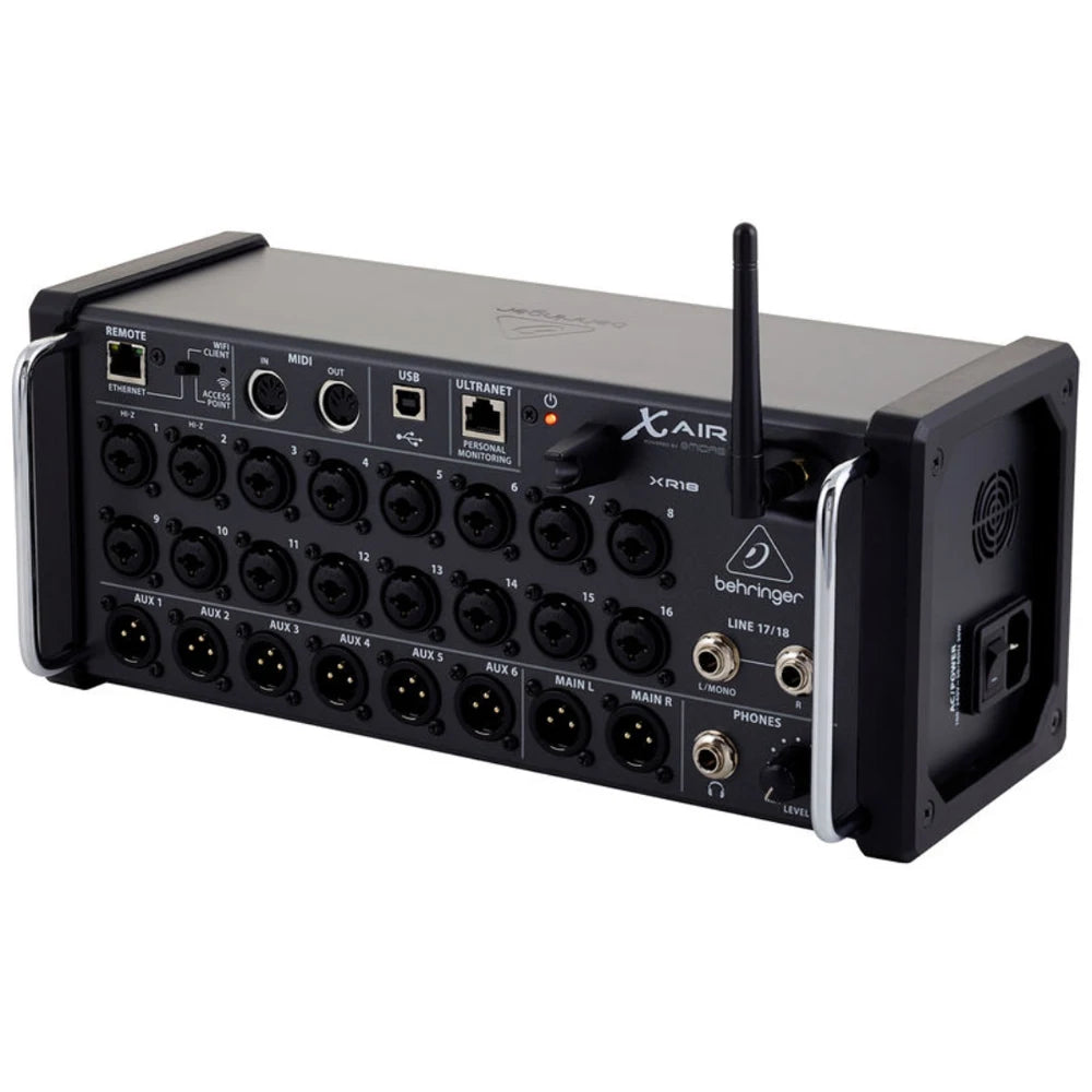 Behringer X Air XR18 18-channel Rackmount Digital Mixer for iPad/Android Tablet with 16  Midas Preamps, Wi-Fi and USB Interface