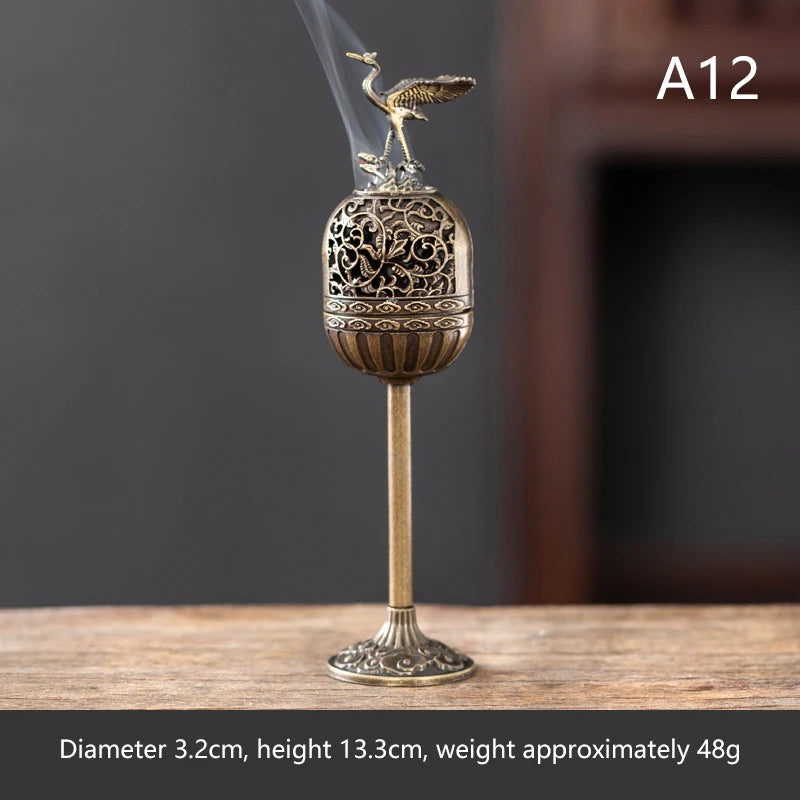 Brass Incense Burner Metal Aromatherapy Holder Unscented Ideal For Yoga Meditation Bedroom AmbianceHome Decor