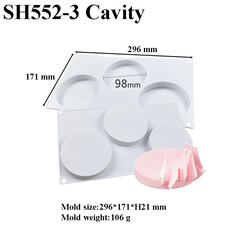 Cylindrical French Mousse Cake Mold Silicone Chocolate Mold Food Grade Kitchen Baking Tool Soap Mold Dessert Making Tools
