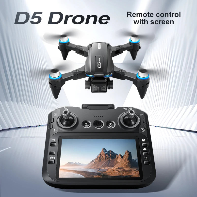 2025 NEW D5 Drones 4K HD Professional Remote Control Helicopter Plane RC Dron With Screen obstacle avoidance FPV Quadcopter Toys