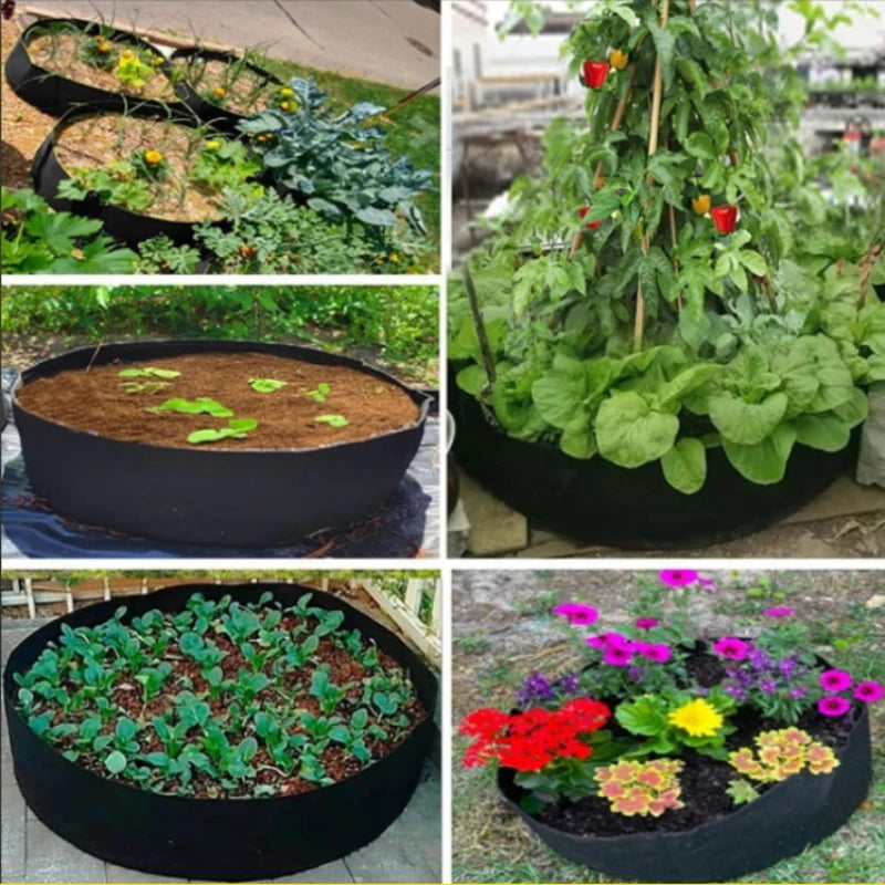 Fabric Garden Grow Bags Planting Pot Circular Large Felt Outdoor Yard Garden Vegetable Field Bed Garden Nursery Bag Planters