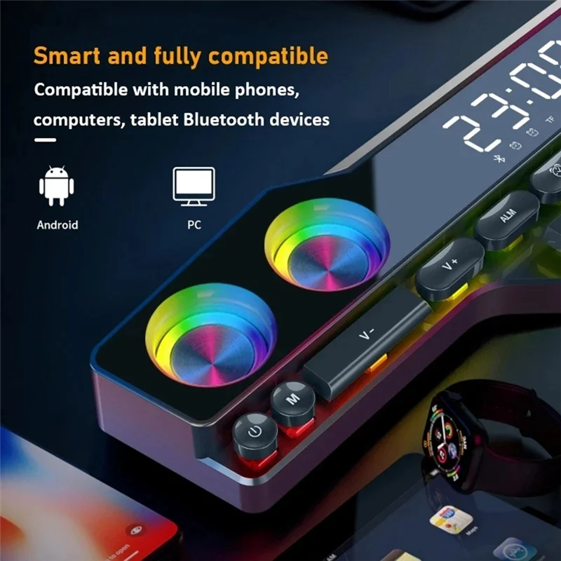 A31R-V18 Dazzle Colour Speakers Home Desktop Computer Game Big Sound LED Colour Lights Gaming Keyboard Bluetooth Speakers Durabl