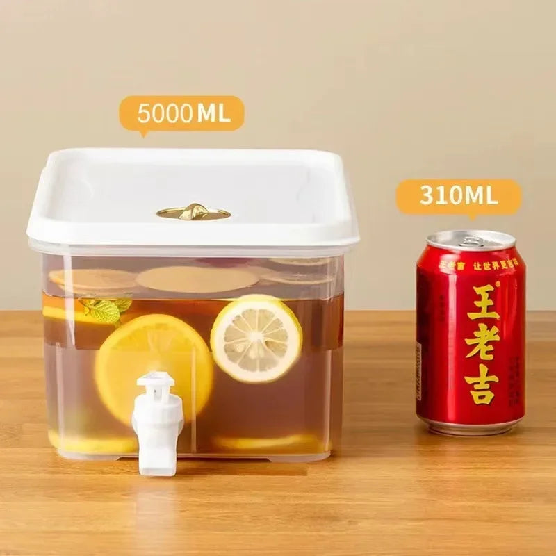 5L/3.5L  water jug with Faucet Jug Refrigerator Cold Water Bucket Dispenser Summer Fruit Juice Drink Container Fridge Pots