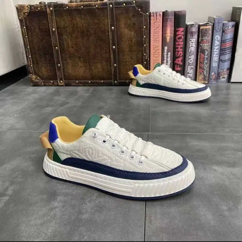 Korean Sneakers Men New Casual Shoes Men Fashion Flat Walking Vulcanized Shoes Male Trend Comfortable Sport Sneakers Men 2023