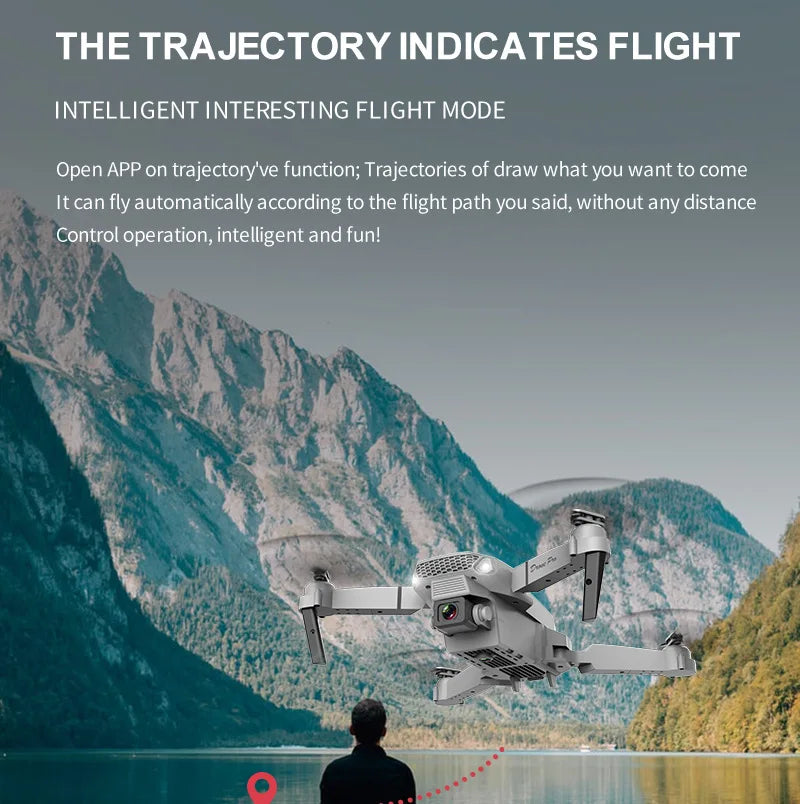 Drones Toys Gifts 8K HD Dual Camera 2026 E88 Plus Mini Foldable GPS Brushless Motor Obstacle Avoidance RC Quadcopter LED For IOS