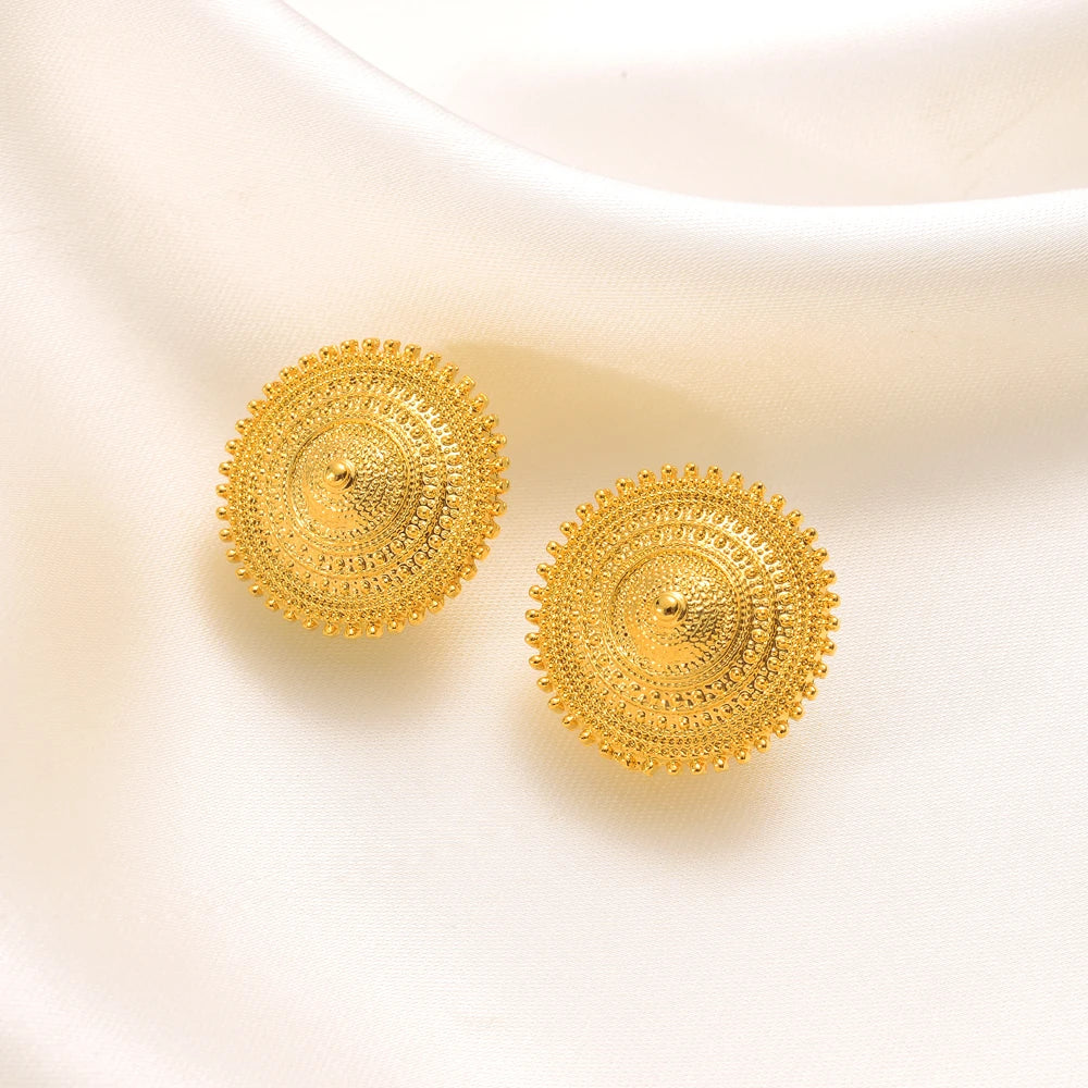 Ethiopian Ethnic Jewelry sets Necklace Earrings Ring Gold Color Africa Wedding Eritrea Habesha sets