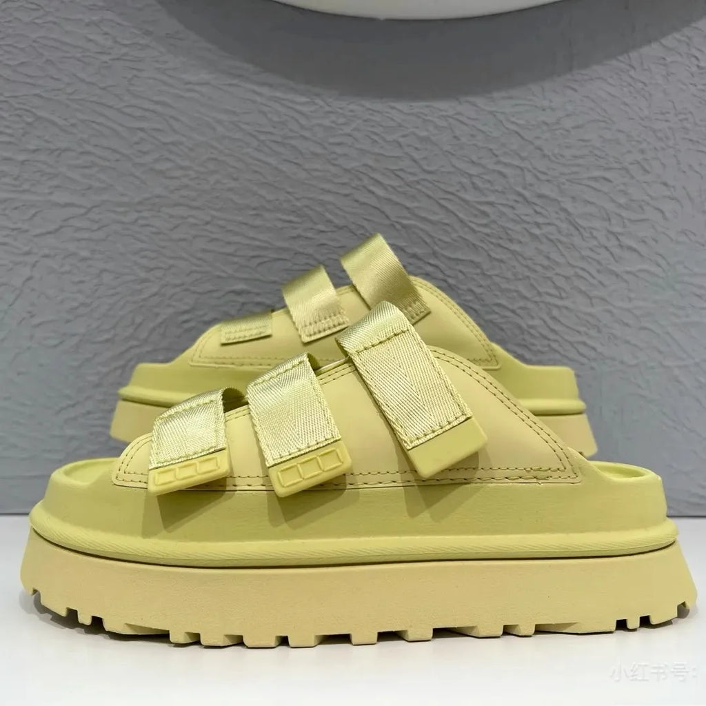 2025 Summer Women's Platform Sandals – Fashionable Slip-On Thick Sole Slide Shoes for Beach, Casual, and Outdoor Wear