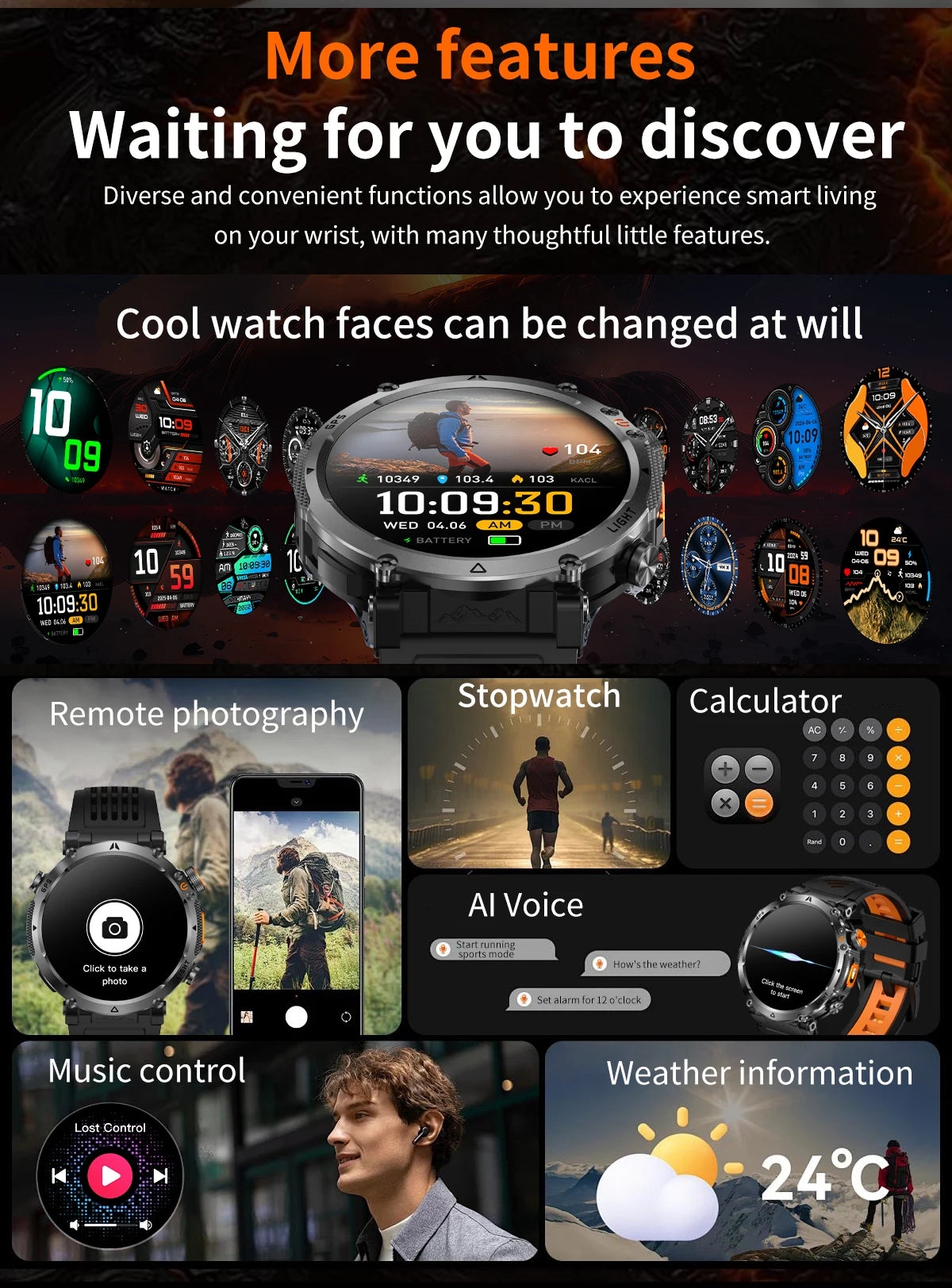 2026 New GPS Ultra Outdoor Sports Smart Watch 1.7" AOD Compass 5ATM Waterproof 170+ Sports Man Durable Military Call Smartwatch