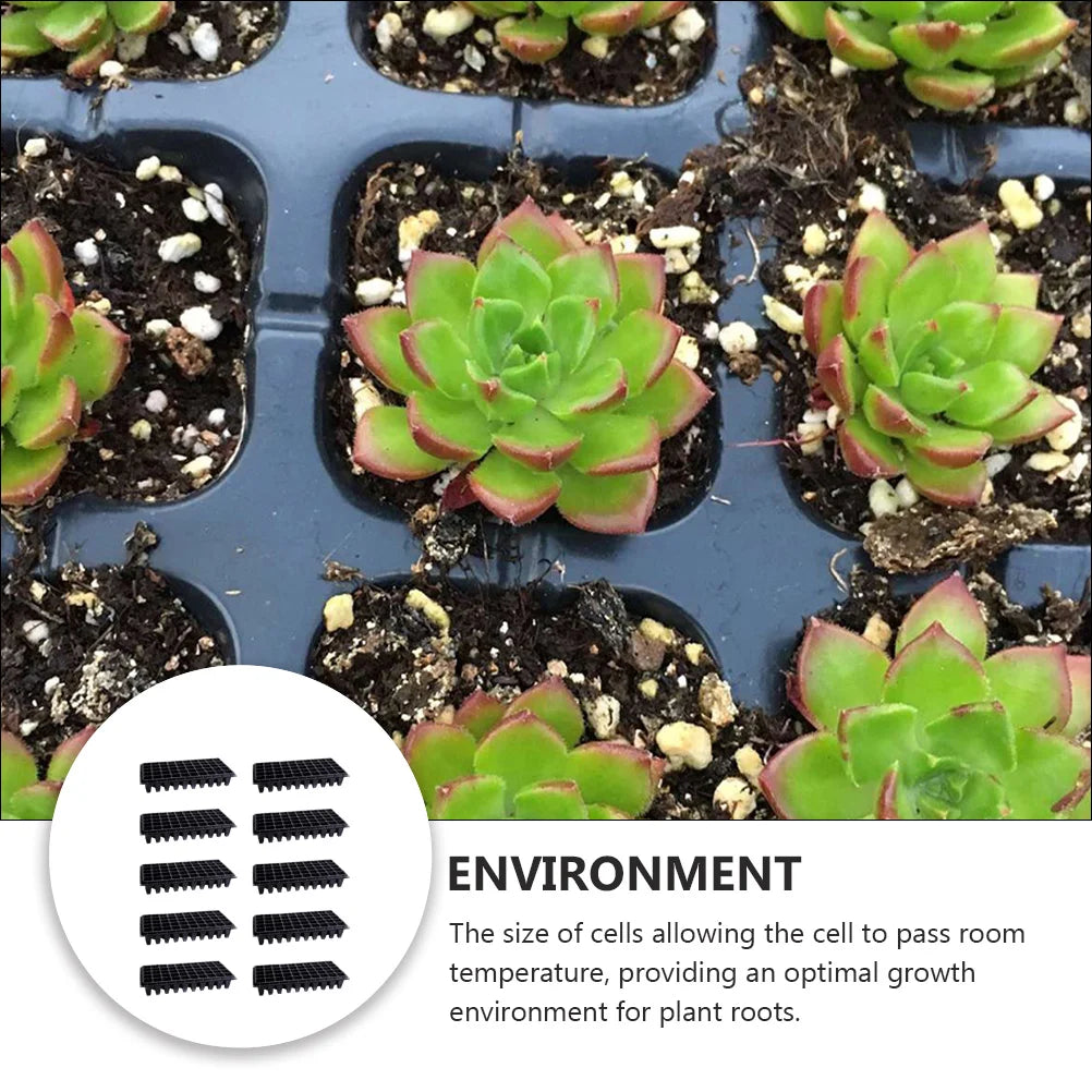 10 Pcs Seedling Tray Germination Starter Tray Nursery Planter Garden Trays Vegetable Herb Sapling Sowing Compost Hydroponic