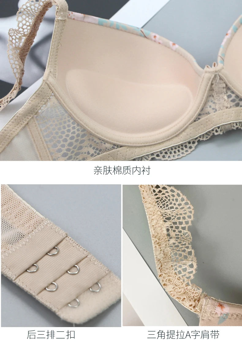2025 New Sexy Bras Set For Big Boops Low Waist Panties Underwear Bralette Brassiere Cotton Plus Size Female Lingerie