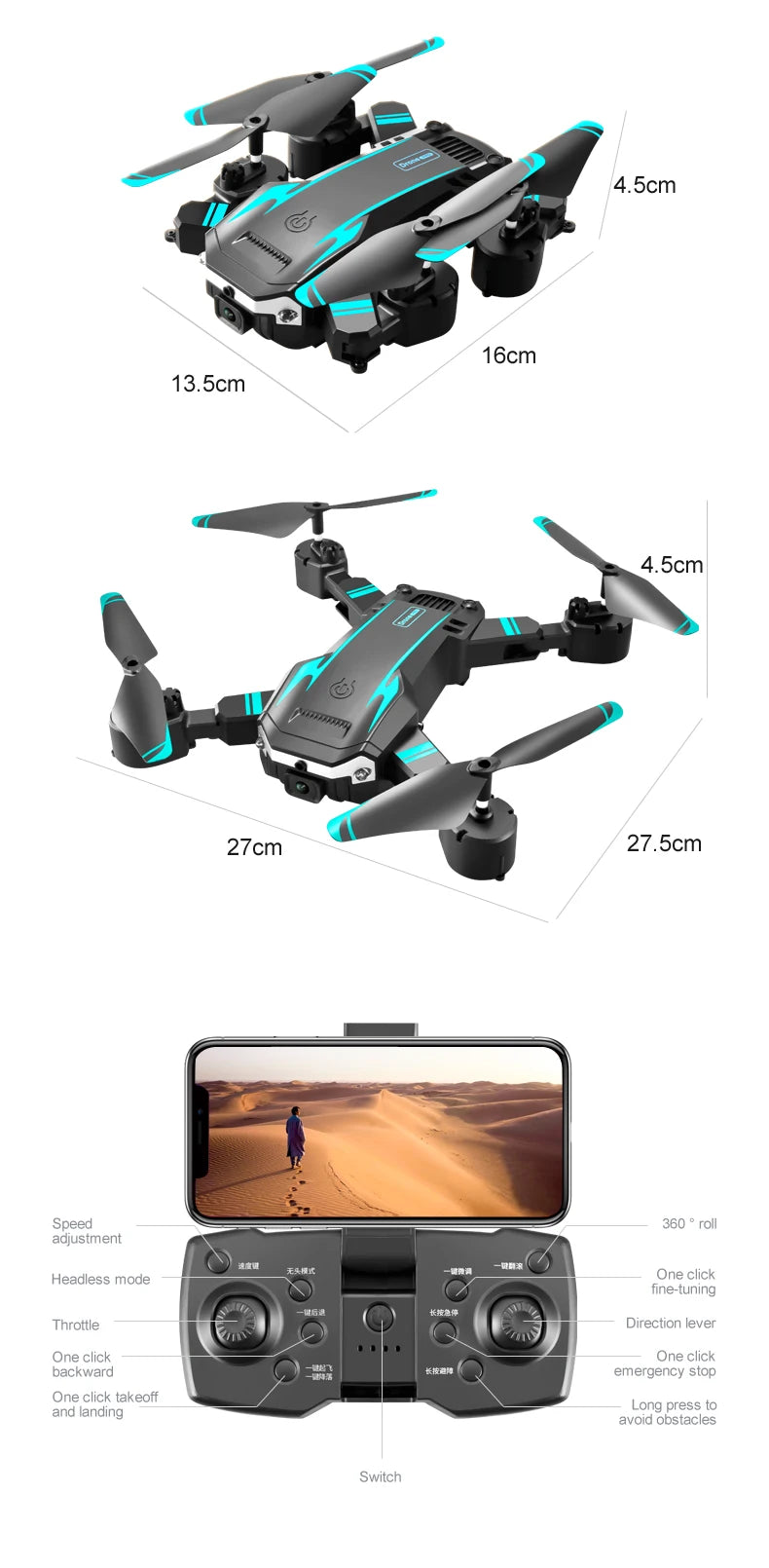 2025 NEW S6 Drone 5000M 8K 5G Professional Aerial Photography HD Wifi FPV Avoiding Flow Obstacles Four Rotors Helicopter Toy