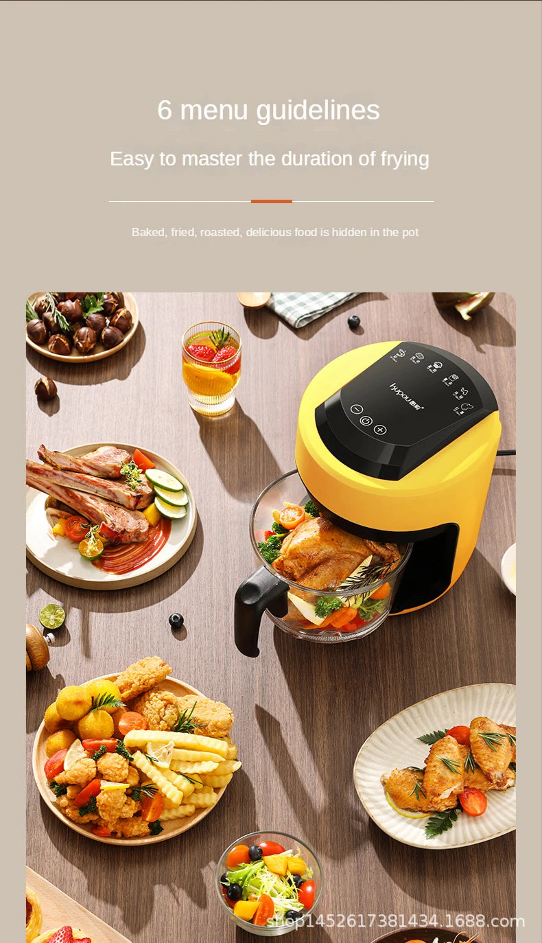 2026 Multifunctional  220V air fryer household transparent visualization fully automatic air fryer small capacity electric fryer