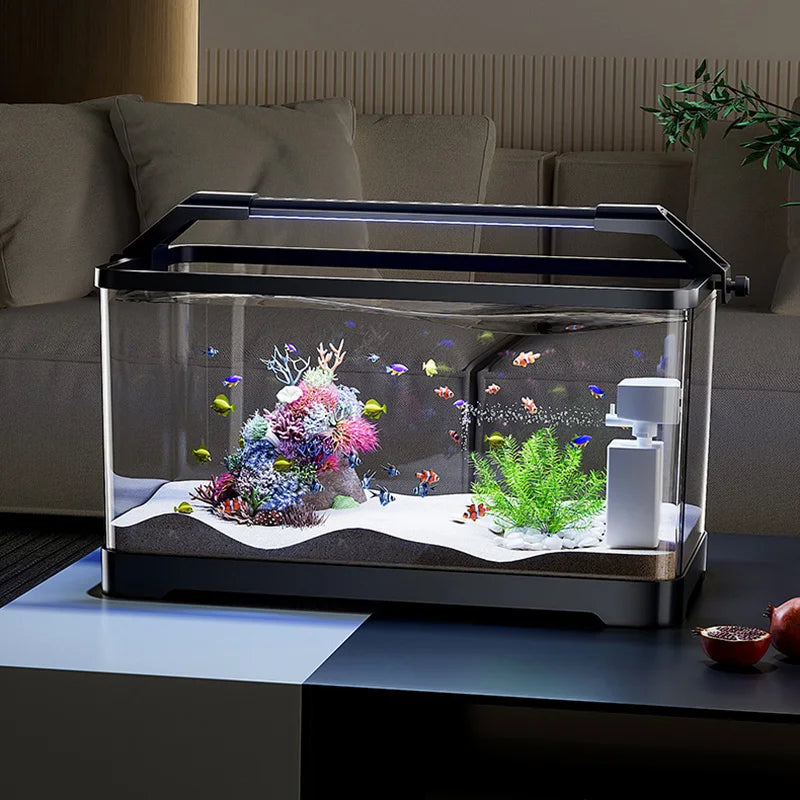 Acrylic Aquariums Small Fish Tank Household Desktop Decoration Fishbowl Transparent Aquarium Fish Breeder Box with Light