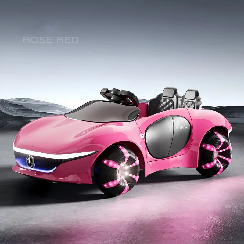Electric Ride On Car 4WD with Remote Control - Battery Powered Toy Vehicle with Doors LED Lights Music