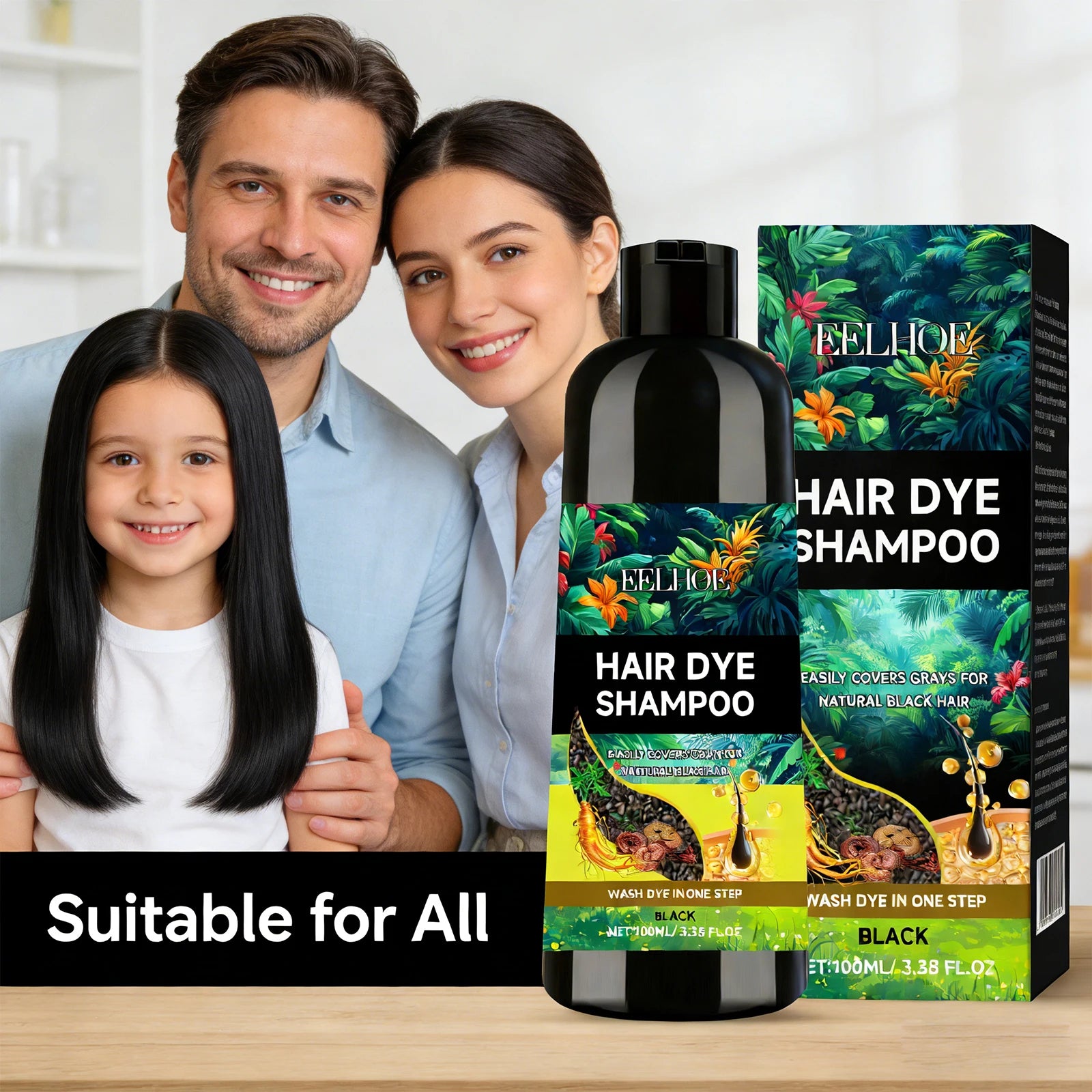 Black Hair Dyeing Shampoo Covering White Hair Enhancing Hair Shine Nourishing Root Beauty Hair Moisturizing Hairdressing Shampoo