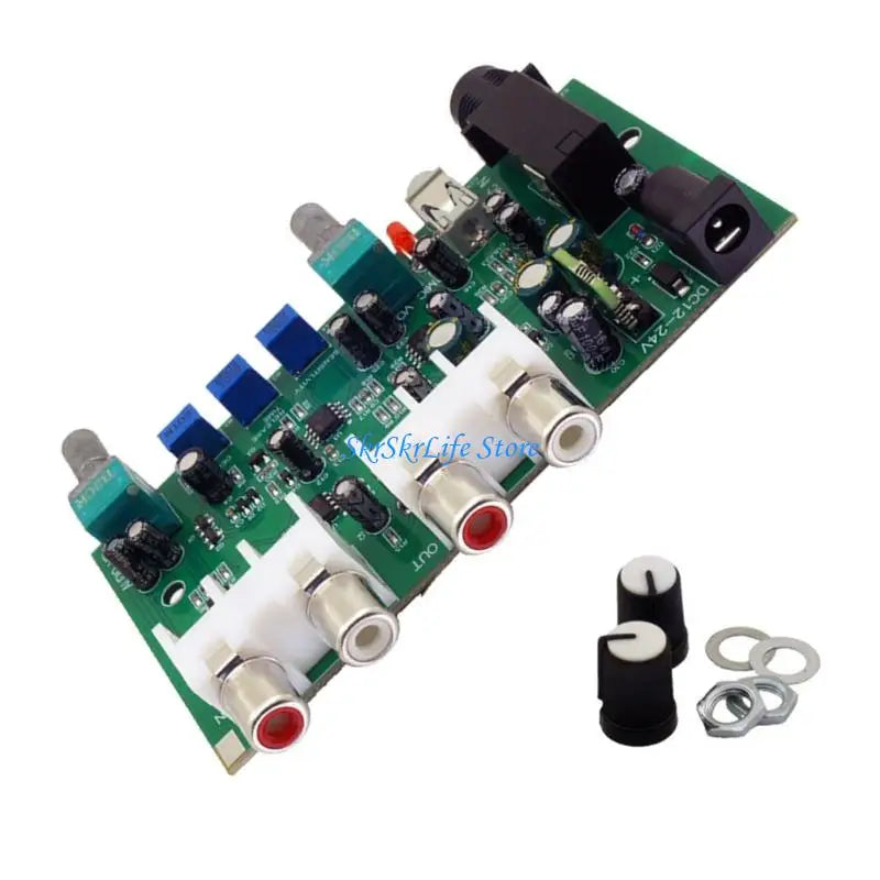 E65E Professional Stereo Audios Mixer Automatically Reduces Background Music Accompaniment Mixing Board DC12V-24V