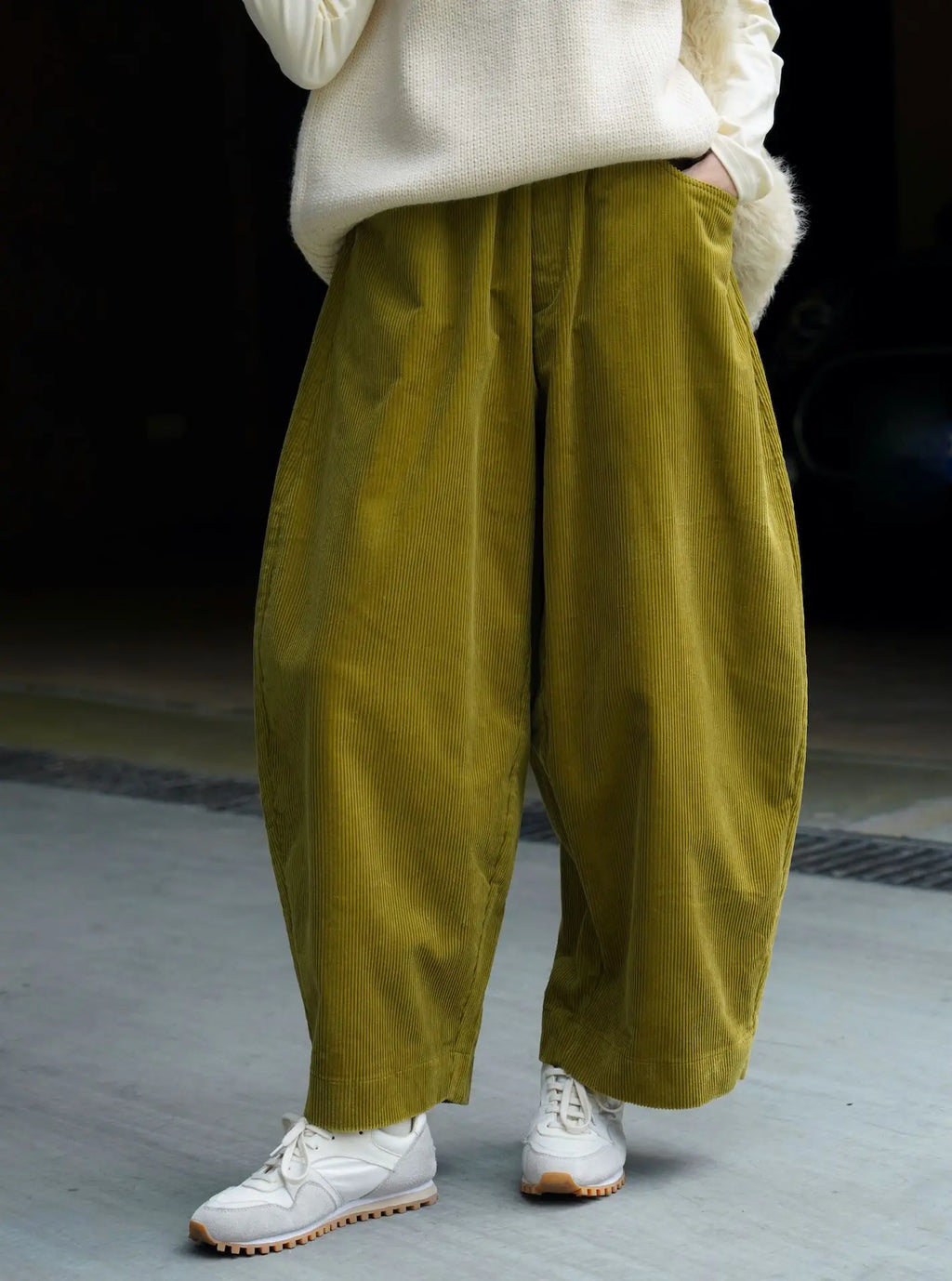 2025 Women Spring Fashion Big Wide Leg Pants Stretch High Waist Corduroy Pants Fashion Clothes 100% Cotton Pants Female Trousers