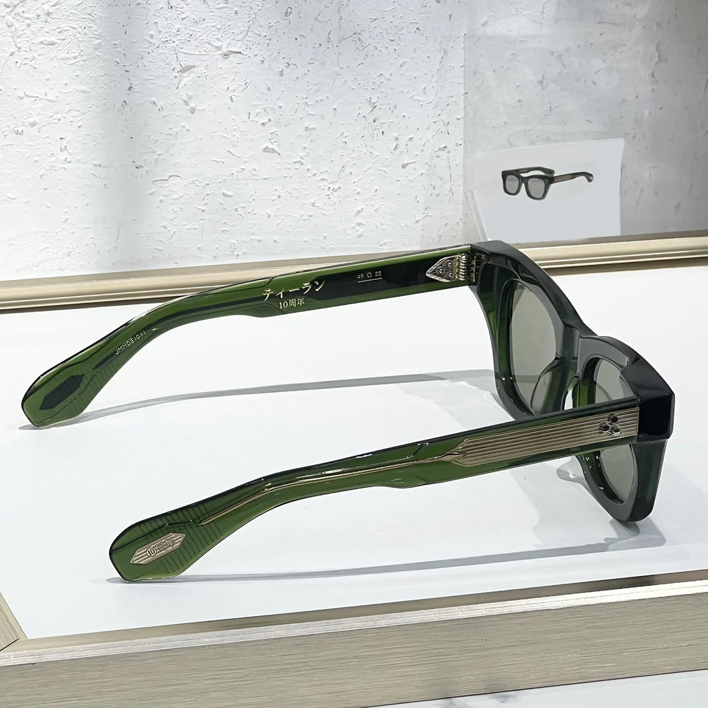 Dearan 10th Anniversary Luxury Retro Sunglasses Exquisite Cat Eye Thick Acetate Handmade UV400 Neutral Glasses