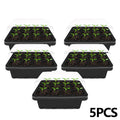 5Pcs Seed Propagator Tray Plastic Seedlings Trays with Transparent Cover Breathable Seedlings Germination Tray for Garden Indoor