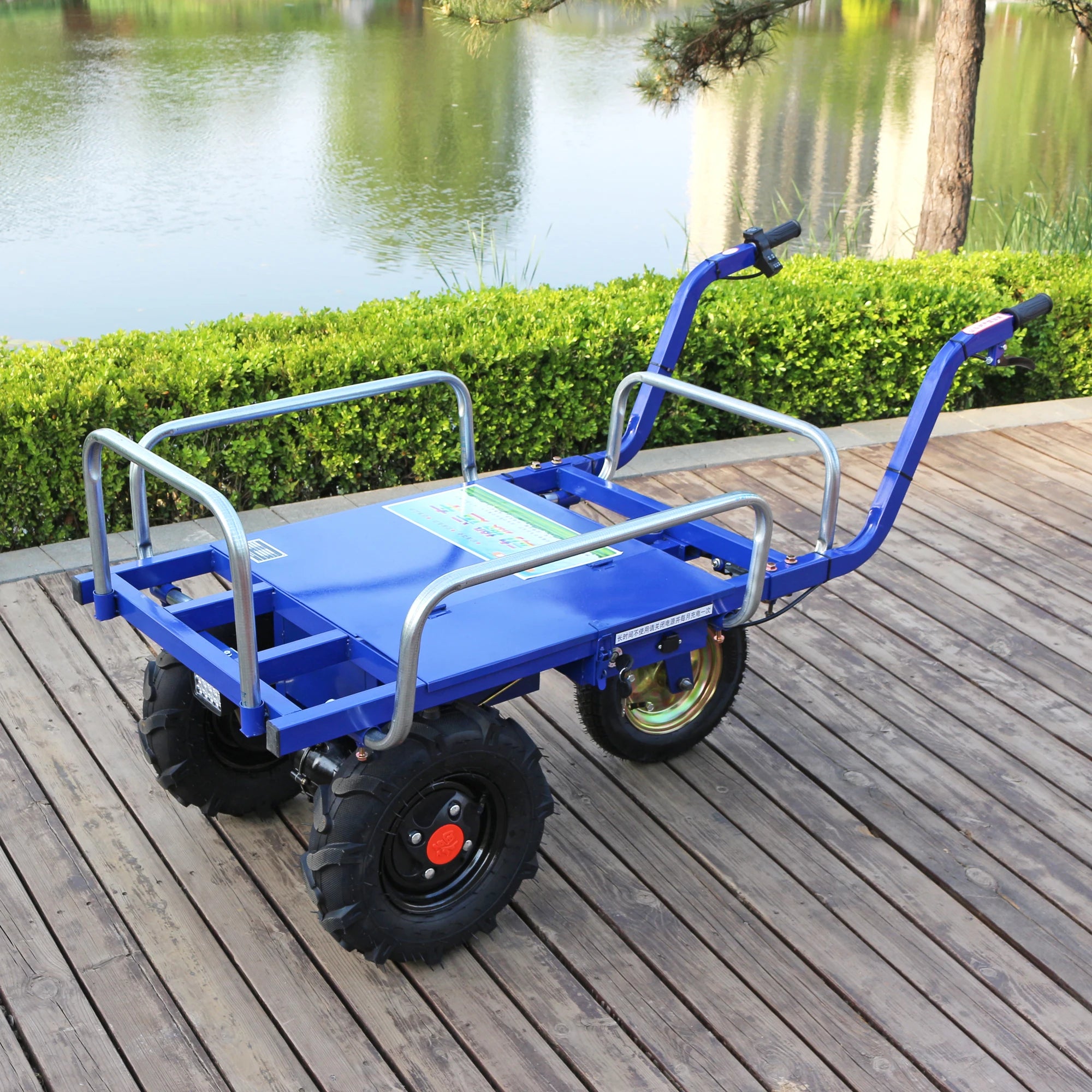 Electric Trolley Cart Agricultural 3 Wheels Wheelbarrow Home Handling Farming Orchard Hill Climbing Electric Transport Trolley