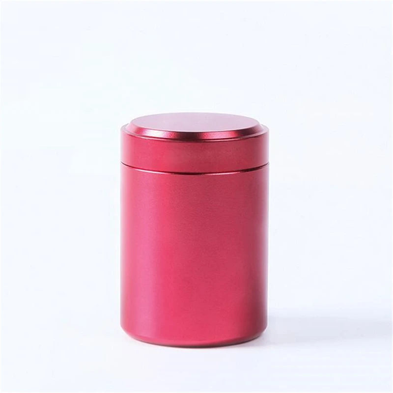 60ML Solid Color Airtight Smell Proof Container Aluminum Alloy Herb Stash Metal Sealed Can Tea Jar Storage Boxes