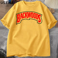 BACKWOODS T Shirts Men Women Retro Short Sleeve Cotton T-Shirt Fashion Street Hip Hop Rock Streetwear Men Swag Tshirt Clothing