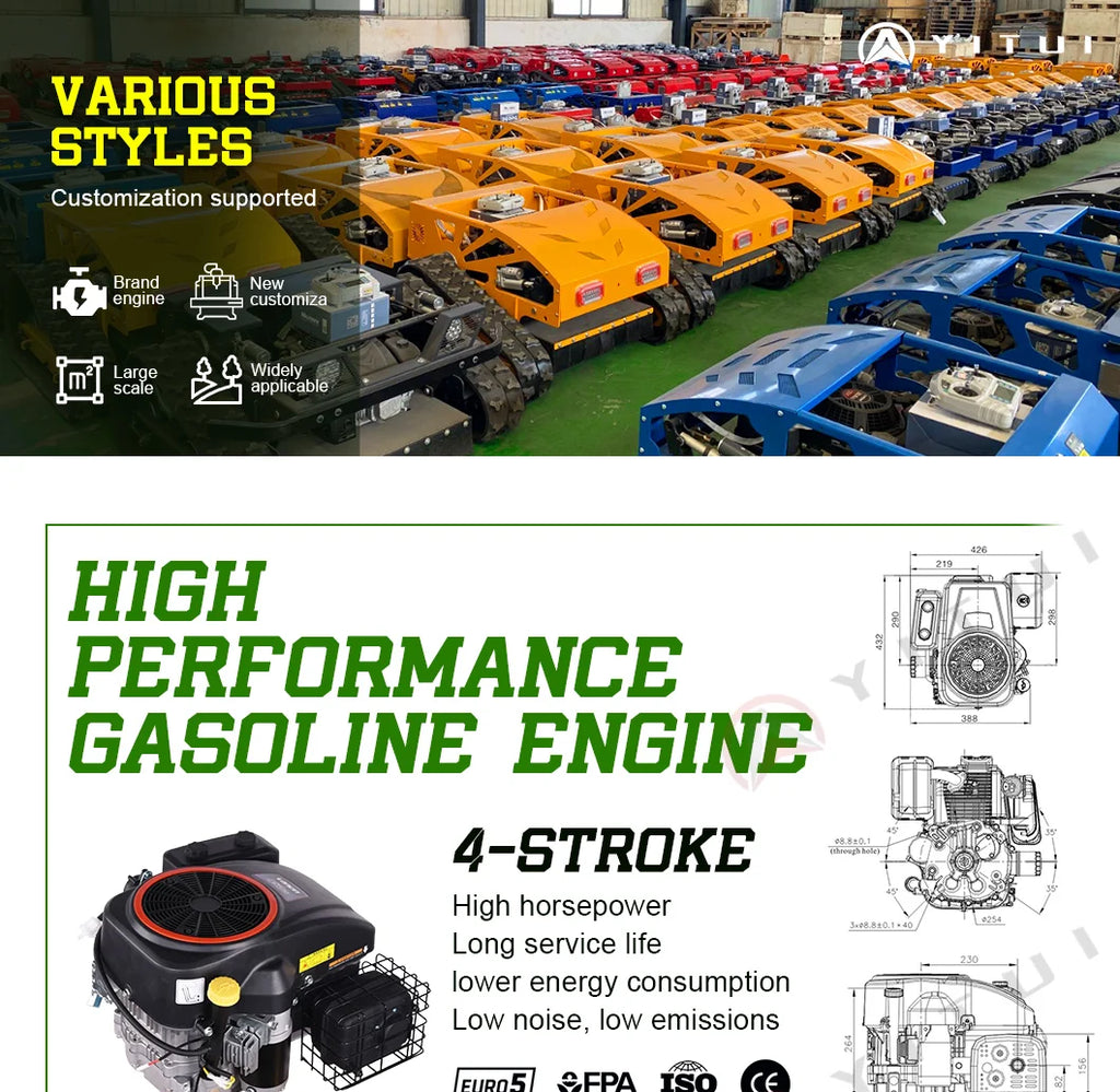 Customized Factory Direct Wheeled Lawn Mower 550mm Cutting Width Affordable Mower Agricultural Remote Control Robot Lawn Mower