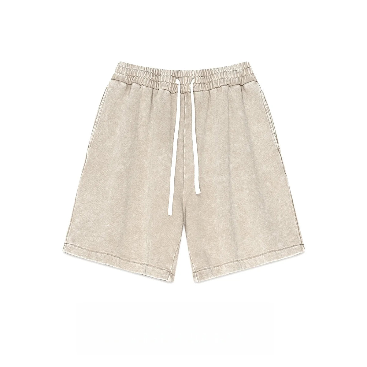 2026 New Distressed Summer Shorts Men 320G Heavy Cotton Drawstring Harajuku Loose Sweatshorts Male Casual Short Pant Streetwear