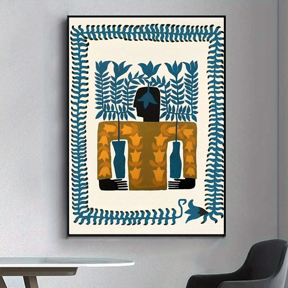 1 Frameless Abstract Ancient Egyptian Classic Anime Poster,Luxury Poster,Living Room Wall Sticker,Bar,Retro Decorative Painting