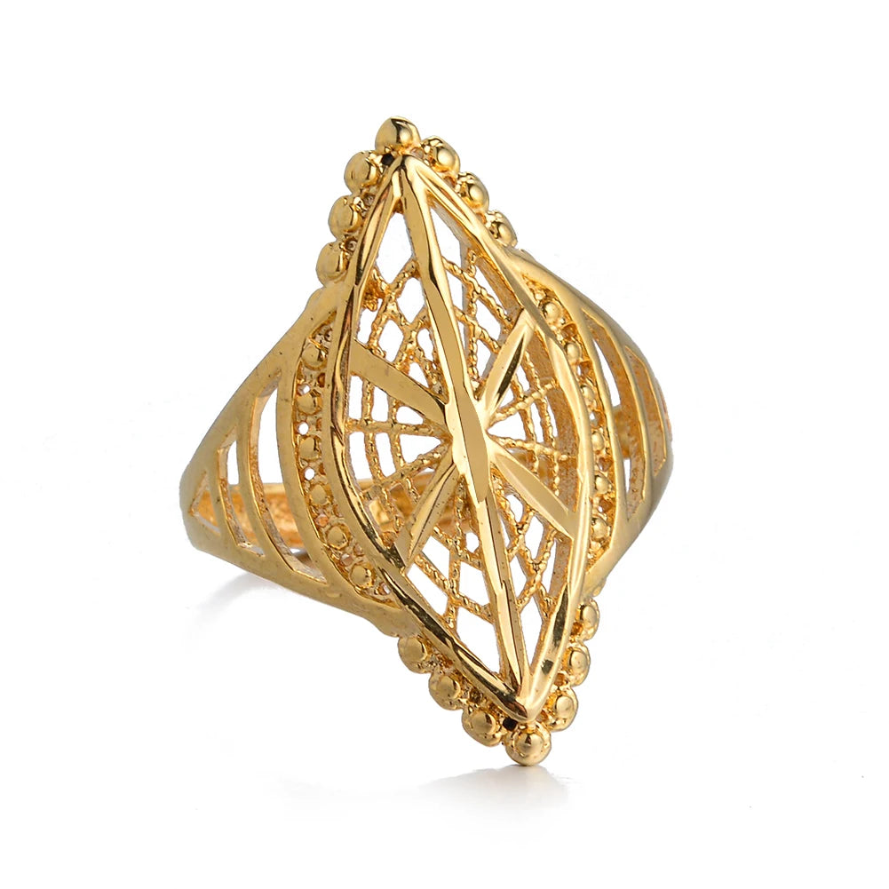 Ethiopian Dubai Gold Color Ring African Wedding Eritrean Rings for Women