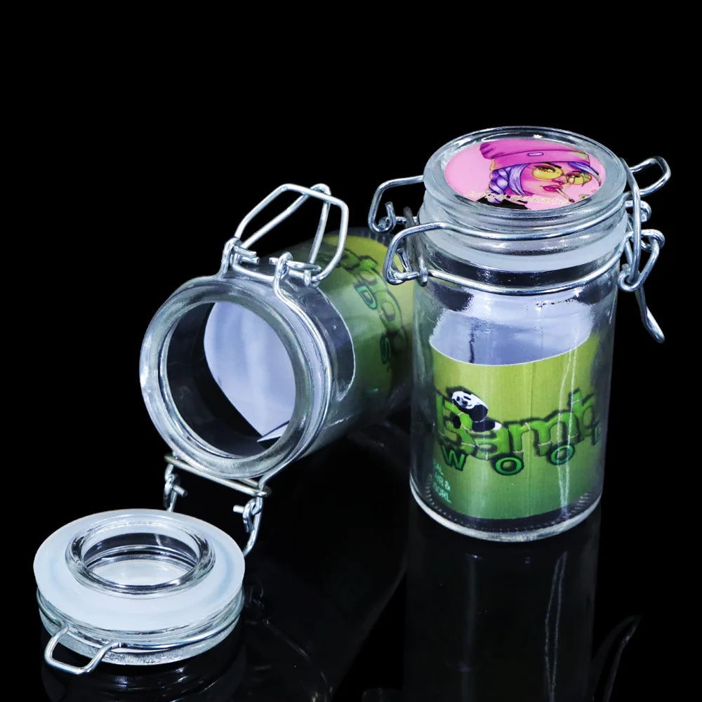 Airtight Cigarettes Tobacco Herb Stash Jar with Clamping Lid Smell Proof Storage Bottle Container Smoking Accessories Keep Fresh