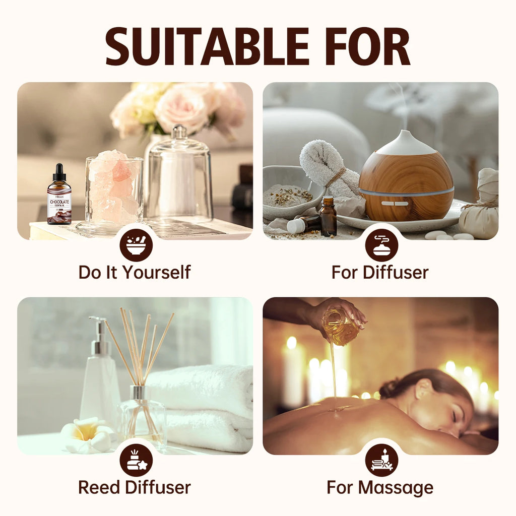 Chocolate essential oil，suitable for humidifiers, air fresheners, candle making, long-lasting fragrance, suitable for all skin.
