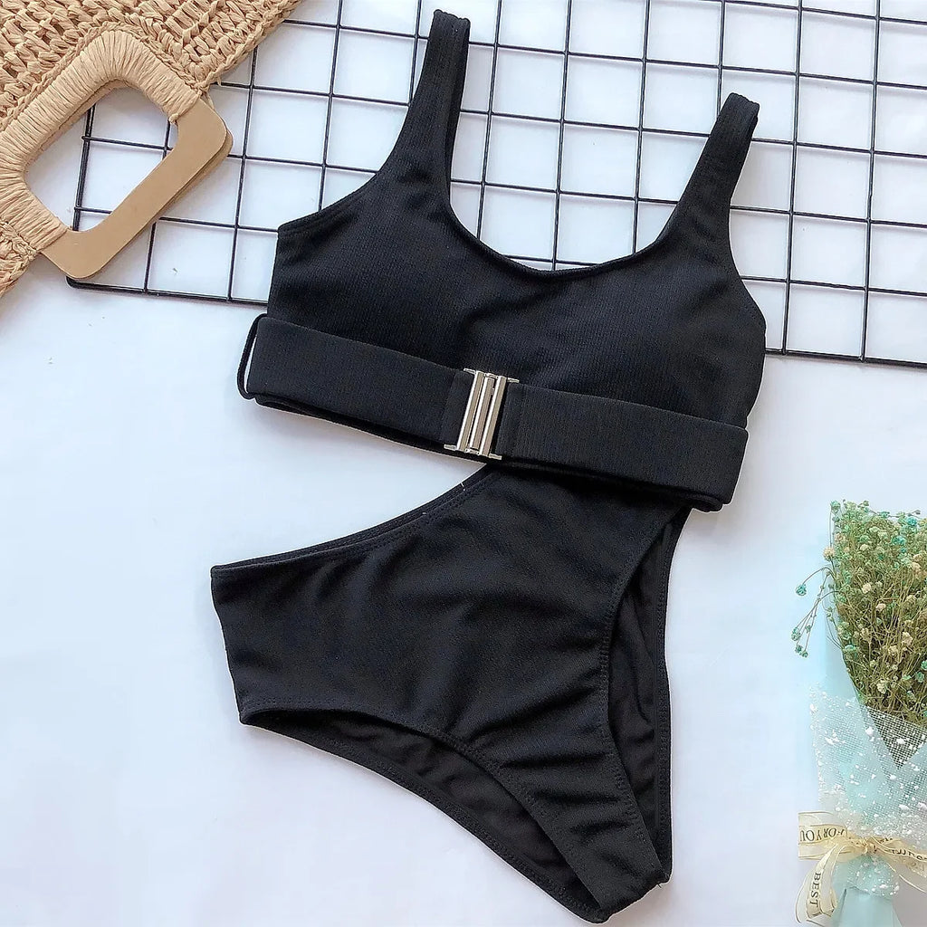 2025 Sexy Neon Green Bikini Set Women Push Up Buckle Push Up Swimsuit Summer Solid White Bathing Suit Beach High Waist Swimwear