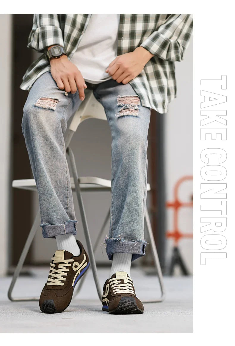 Casual Sneakers 2025 New Men's Breathable Four Seasons Outdoor Soft Sole Comfortable Running Shoes Student Sneakers