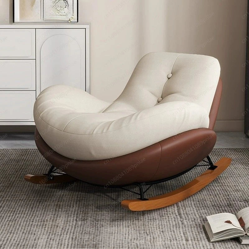 Eggshell Rocking Lazy Sofa, Balcony Living Room Home Drama Recliner