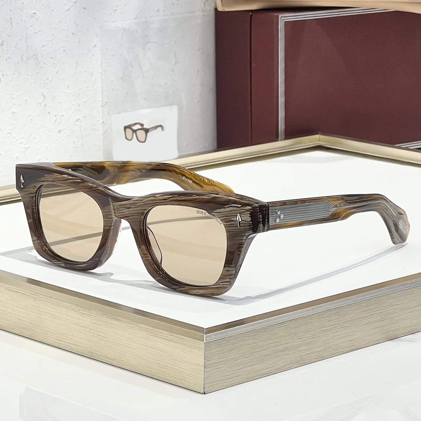 Dearan 10th Anniversary Luxury Retro Sunglasses Exquisite Cat Eye Thick Acetate Handmade UV400 Neutral Glasses