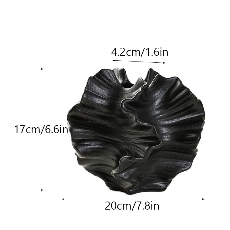 Ceramic Coral Vase Nordic Art Dry Flower Vase Pot Beige Matte Container for Flower Pampas Grass Living Room Tabletop Decoration