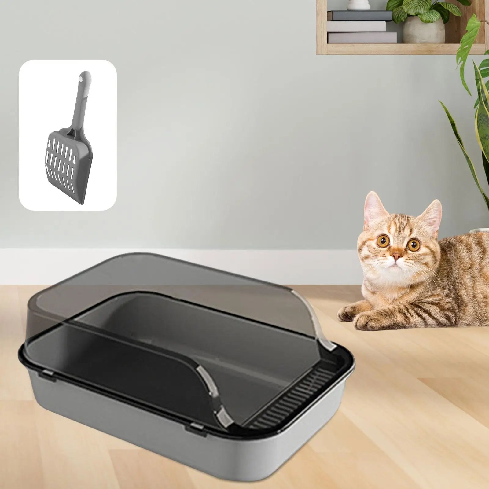 Cat Litter Box Kitten Toilet High Sided Travel Kitten Litter Pan Detachable Anti